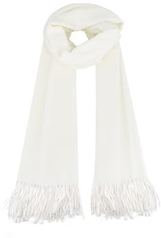 QUEEN HELENA Warmer Winterschal für Damen SC22-7 Weiß, Einheitsgröße