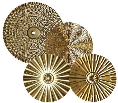 Runden Wanddekoration aus Metall, Minimalistische Metall Hängedeko, Goldener runder Dekoteller, Minimalistische Wanddekoration Kunst, Wanddeko Metall Einzeilig Deko (A)