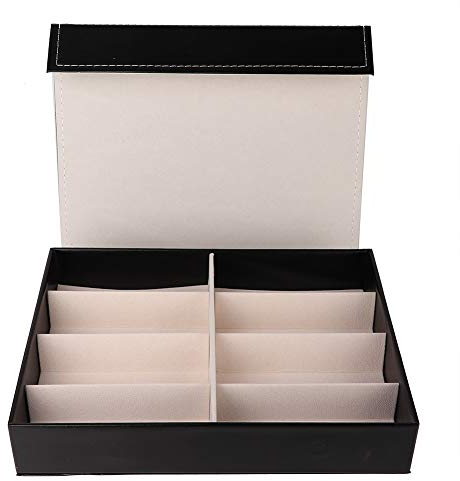 ANKROYU Brillenbox, Zarte Brillenbox Mit 8 Fächern, Brillen Aufbewahrungsboxen, Sonnenbrillen Organizer Für Die Aufbewahrung Und Organisation von Brillen