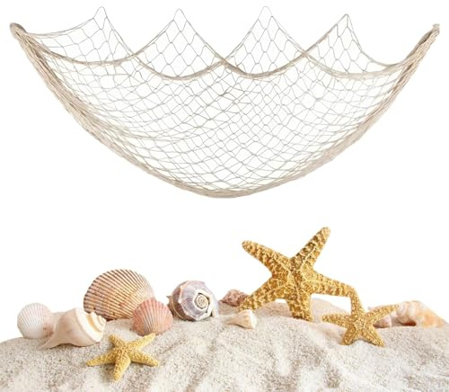 Red de Pesca,Redes de Pesca Decorativas,200 x 100cm con Temática Oceánica,Estilo de Mediterránea,para la decoración del hogar,Fiestas y exposiciones fotográficas en Paredes