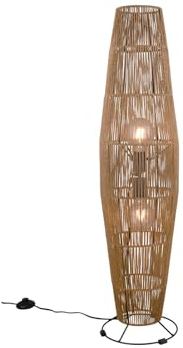 meineWunschleuchte Kleine Stehleuchte mit Papier Lampenschirm im Boho Stil, Höhe 103cm
