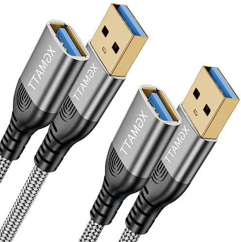 USB Verlängerung Kabel 0.5M 2 Stück 5Gbps USB 3.0 Verlängerungskabel,Grün