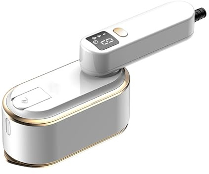 Fer à Repasser à Vapeur de Voyage,Jet de Vapeur de 23 g/min,Réservoir d'Eau de 150 ml,Trois Réglages de Vapeur,Pivotant à 180°,Avec Affichage LED Pour Suivre Les Changements de Vapeur,1200W (White)
