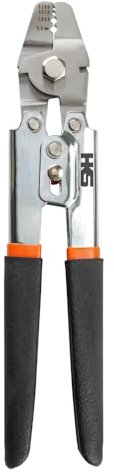 HKS Wire Rope Crimping Tool for Loop Sleeves, Aluminum Double Tube Ferrule Crimper for Fishing Line up to 2.2 mm with Cutting Function