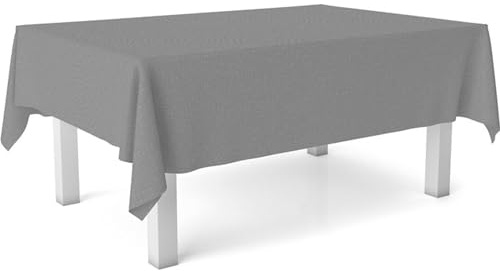 ECOMMERC3 Gartentischdecke abwaschbar 220x140 cm Wachstuch | Grau | Strapazierfähiges PVC-Gewebe - fleckenabweisend - für Küche & Garten - pflegeleicht im Alltag - Qualität aus Spanien
