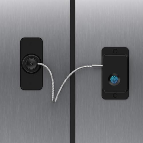 Larimuer Fingerprint Sicherheitsschloss - Kindersicherung & Haustiersicher für Schubladen, Schränke, Backöfen, Toiletten | Intelligente Biometrie & USB-Schlüssel | Schnell Entsperre (1, Schwarz)