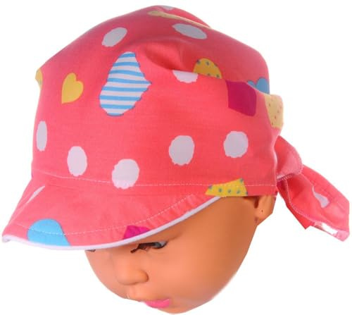 La Bortini Kopftuch Baby Kinder Mädchen Bandana mit Schirm Schirmmütze Tuch zum Binden Sommer Kopfbedeckung leicht atmungsaktiv Sonnenhut Baby Mütze Stirnband Kopfumfang flexibel