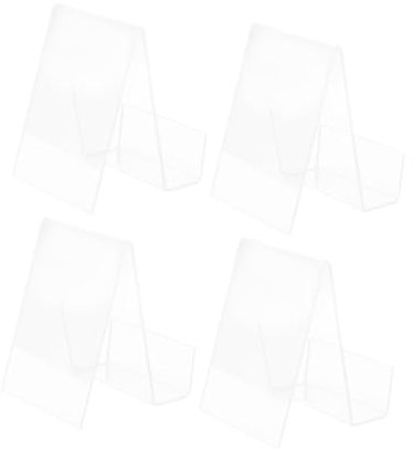 Angoily 4 Pièces bibliothèque transparente étagères pour livres porte-cartes de visite de table porte-cartes de visite transparent support de carte de visite de bureau Acrylique