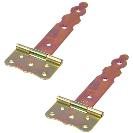 Aqbau® Lot de 2 charnières de porte extérieure en forme de croix - Charnières pour porte de jardin - Charnières de porte en bois (galvanisées) - 200 mm