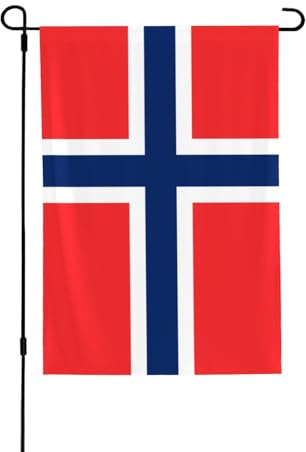 Bandera de Noruega. Adecuada para uso en interiores y exteriores, perfecta para el hogar, jardín, eventos y exhibiciones patrióticas.