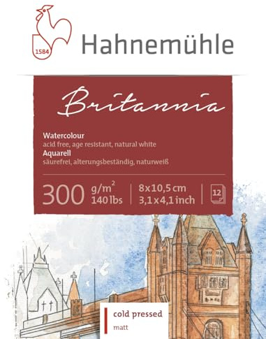 Watercolour, Britania Block, 8 x 10,5 cm, 300g/m², 10 Blatt