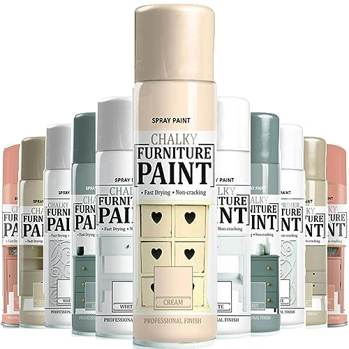 AlezyB - 1 x Clotted Cream Chalk Finish Spray Paint 400ml - Furniture Spray Paint Aerosol for Smooth Touch Matt Finish Office and Home - CF2