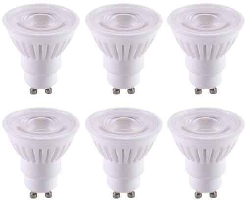 WULUN GU10 LED-Scheinwerfer, Keramikboden, 9W Äquivalent 80W Halogen, 1000LM Kaltwiß 6000K, 110°Strahlwinkel, AC/DC 85V-265V, Transparente Oberfläche, Nicht dimmbar, CRI>85, 6 Packungen