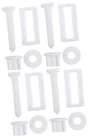 Vis de Siège de Toilette Sets de Kits de Fixation Abs Blanc, Lot de 4 | Remplacement Pratique, Compatible Plupart des Abattants, Montage Simple, Pièces de Rechange pour Salle de Bain