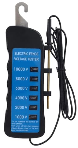 Zaun Spannungsprüfer, 12KV, Elektrozaun Spannungsprüfer, 6 Neon Anzeigeleuchten, Tragbar, Mini, Elektrozaun Prüfer, Fehlerfinder, 1000 Bis 10000 V, Garten, Bauernhof, Viehzaun, Prüfstift
