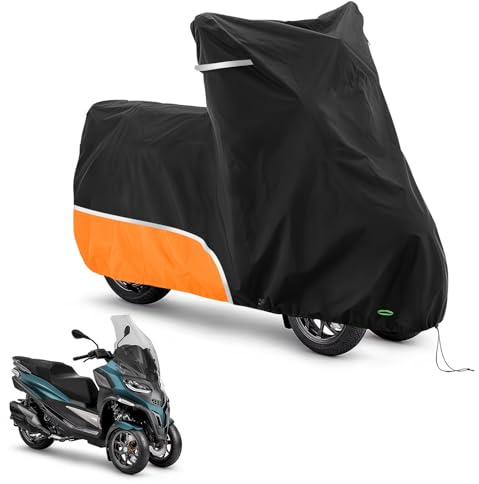 Funda para moto exterior, impermeable y resistente al invierno, tela Oxford 420D, apta para Piaggio MP3 250/310/300/350/400/500/530 (color naranja)