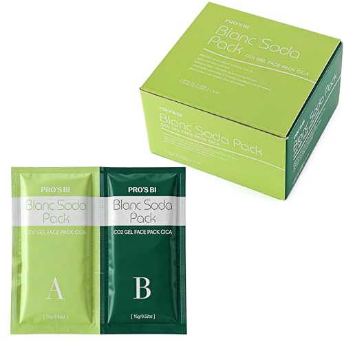 CO2 karboxy gelmask 1 låda (20 påse) ansiktsvård lugnande och fuktgivande hem spa salong användning skönhet professionell Elitzia ET1719 (grön)