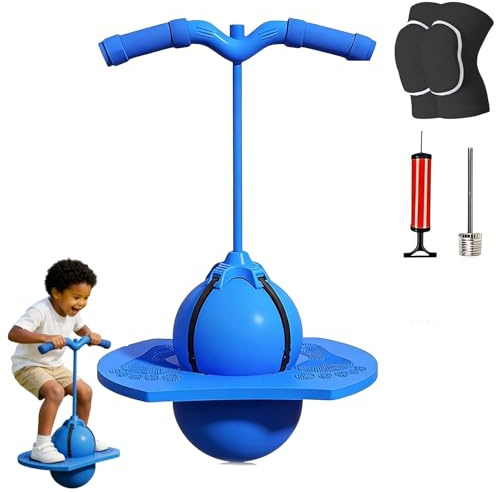 Ruhemeister Pro Pogo-Sprungball, 2026 Pogo Sprungball Für Kinder Und Erwachsene, Balance Hüpfball Für Kinder, – Höhenverstellbar, Stabil & Spaß Für Kinder & Erwachsene(Blau)
