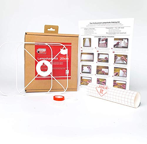 Needcraft Lampenschirm-Set, rund, quadratisch, 20 cm, Weiß, PVC, Epoxid-Beschichtung