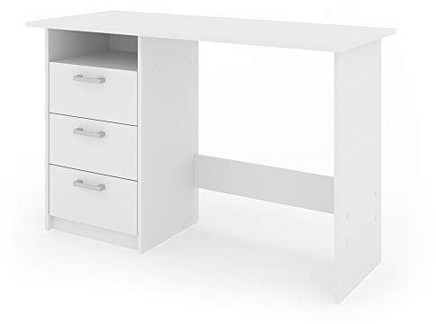 Vicco Schreibtisch Meiko, Weiß, 120 x 50 cm, mit offenem Regal zur Ablage von Arbeitsmaterialien
