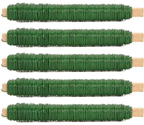 Novatool 5x Wickeldraht I grün I 0,65 mm I Draht I Basteldraht Gartendraht Blumendraht Bindedraht Biegedraht Pflanzendraht rostfrei Dekoband Dekodraht