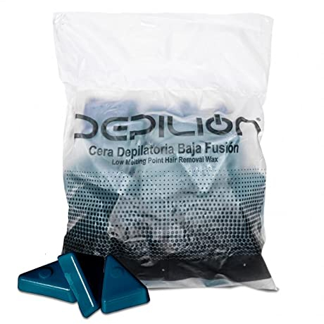 Cera caliente 1kg Azuleno | Cera baja fusión para depilación 1000gr | para pieles sensibles | Depilion