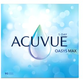 ACUVUE OASYS MAX 1-Day Tageskontaktlinsen – Helfen dabei, das Gefühl von müden & trockenen Augen zu reduzieren – 90 Tageskontaktlinsen mit -7.50 dpt und BC 8.5 – UV Schutz & angenehmes Tragegefühl