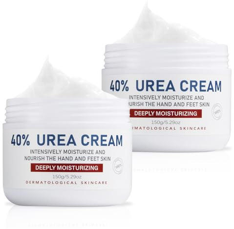 OUKEYA Urea-Creme 40 Prozent für Fuß und Hände, Urea-Fuß, Harnstoffcreme für Trockene, Rissige Füße, Anti Hornhaut, 40 Pro Urea-Lotion für Fersen, Ellenbogen, Maximaler Stärke (150 g (2er-Packung))
