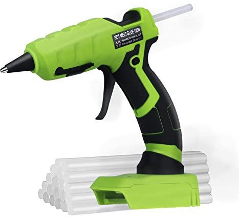 Pistola per colla a caldo senza fili adatta batteria agli ioni di litio per Black & Decker 20V MAX, pistola per colla a preriscaldamento rapido in 30 secondi con 20 bastoncini di colla