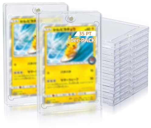 Tolesum 10 st 35 PT magnetisk korthållare samlarkort fodral UV-skydd plast hårda kortfodral hållare transparenta kortärmar för Yugioh, Magic, MTG, sportkortssamling