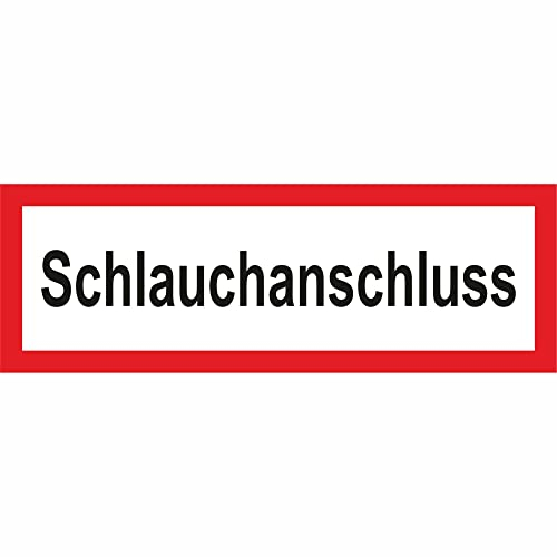 Indigos UG Aufkleber Schlauchanschluss Hinweisschild Brandschutz, 29,70x10,50 cm - selbstklebender Sicherheits Aufkleber für Tür oder Wand - Warnschild für Gebäude, Hotel, Büro, Firma, Haus, Praxis