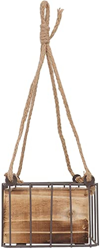 FLBT Blumentopf Wand Holz Eisen Rustikal Vintage Hängetopf Wandvase Blumenkasten Balkonkasten Kaktus Sukkulententopf Wanddekoration für Innen Balkon Garten Landhaus Dekoration