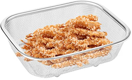 Passoire à mailles fines en acier inoxydable, tamis rectangulaires et passoires, passoire d'évier pour porte-frites, service de table pour pommes de terre
