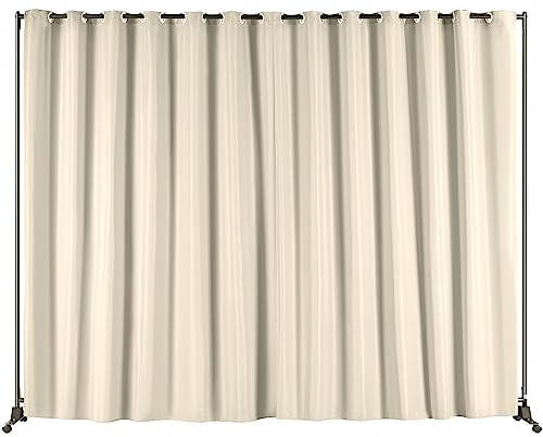 VEVOR 301 x 30 x 240,5 cm Paravent Mobiler Raumteiler, Freistehende Sichtschutzwand Raumteiler Stellwand Trennwand Sichtschutz für Outdoor, Büros, Balkon, Schlafzimmer, Wohnzimmer usw. Schwarz