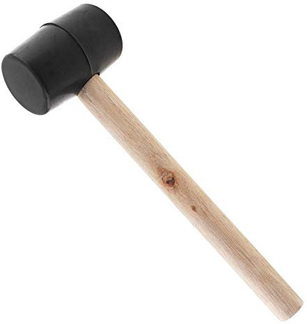 EXENXA Claw Hammer Rubber Mallet With Wood Handle, Black,Lightweight and Durable | Double-Faced Solid Rubber Head, Hammer | Rubber Hammer | Wooden Mallet Camping Hammer