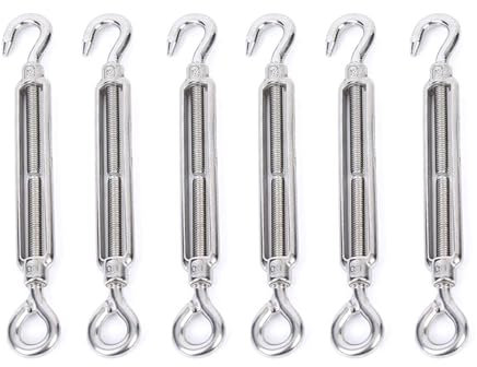 LATRAT 6 pezzi tenditore M5, Tenditore per filo tenditore in Acciaio Tenditori per Funi, Accessori per la Regolazione Della Fune Metallica e Dello Stendibiancheria