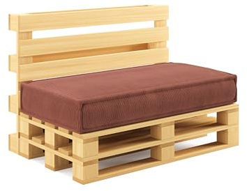 chilly pilley® Palettenkissen Palettenauflagen aus Cord für EU-Paletten - Abnehmbarer Bezug - Sitzkissen - Rückenlehnenkissen viele Farben (Dunkelrosa, Sitzkissen 120x80)