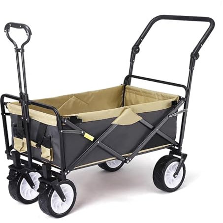 NRNQMTFZ Klappbarer Handwagen Strand Camping Einkaufen,Gartenwagen Transportwagen,Transportkarre Gerätewagen,Draussen Camping Einkaufen, 200kg Belastbarkeit(Style B)