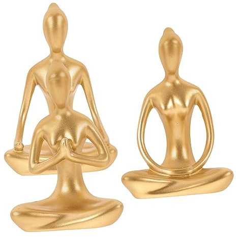 PRETYZOOM 3stücke Teiliges Minimalistische Yoga-Figuren Aus Resin Für Zen-Dekoration Abstrakte Meditationsstatue Stilvolle Wohnaccessoires Für Zuhause Und Büro