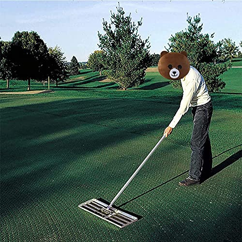 Golf Garden Grass Levelawn 20 x 10 in, Lawn Leveling Rake with 53 in Long Handle, Soil Leveling Tool Stainless Steel, Leveling Soil Dirt or Sand Ground Surface for Yard Garden Ground and Golf Lawn