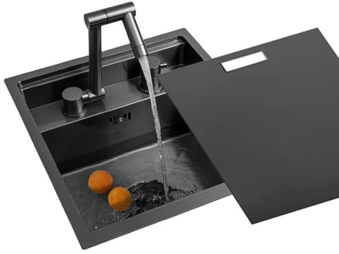 Lavello Cucina 1 Vasca,Lavello da cucina in acciaio inox,Lavabo a Scomparsa Piccolo,Lavandino Cucina da incasso,32x39x22 cm,32x43x22 cm,40x44x22 cm,40x54x22 cm,43x42x22 cm(L40cm x W44cm)