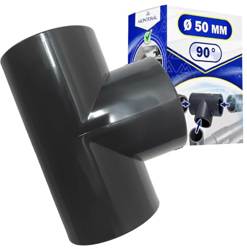 Fitting PVC T Stück Ø50mm Winkel 90° Klebemuffe für PVC Rohr - MONTERAL