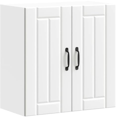 vidaXL Armoire Murale de Cuisine Lucca Blanc Bois d'ingénierie, Meuble Mural de Cuisine, Armoire pour Mur de Cuisine, Armoire Murale avec Portes