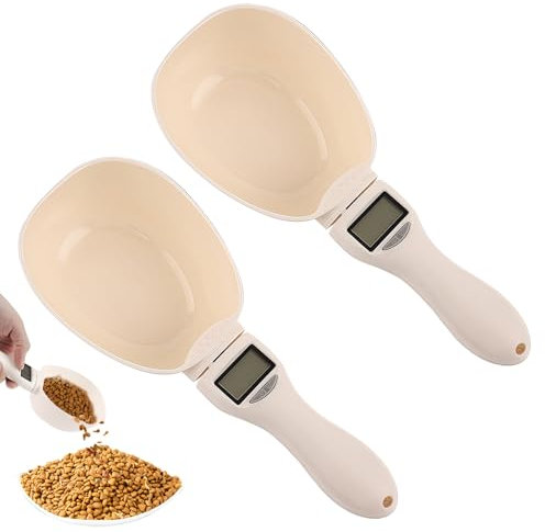 Sporgo 2 básculas digitales de precisión de 1 g: báscula digital de cocina de 800 g con pantalla LCD, cuchara medidora extraíble para especias, harina, líquido, comida para perros, báscula de especias