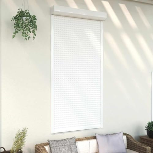BOWEKAM Home & Garden - Tapparella avvolgibile in alluminio, 110 x 220 cm, colore: bianco
