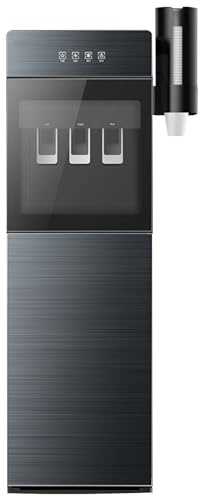 Water Cooler, Hot & Cold Freestanding Water Cooler, Bottom Loading Water Dispenser, With Cup Holder, Water Machine Ideal for Coffee, Tea, Bar Or Dorm