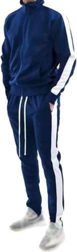 Men's Tracksuit Jogging Suit, Sports Set 2-Piece, Sweatshirt & Trousers & Fitness Activewear for Workout, Running, Gym, Casual Set for Men