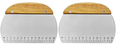 Garneck Strumento Di Cottura Sicuro Primo Posto Confezione Da 2 Raschietti Per Torte Semicircolari Con Manico in Legno Perfetti Per Tagliare Pulire E Glassare