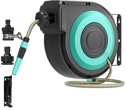 Buhelyc Carrete Portamanguera de Agua para Jardín Carrito de Manguera telescópica automática Mangueras giratorias de jardín de 180 ° para Patio, Jardín(Size:Estilo Regular)