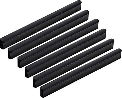 Maniglie nere per ante di mobili da cucina, set di 6 maniglie lunghe 400 mm per armadio e porta del giardino